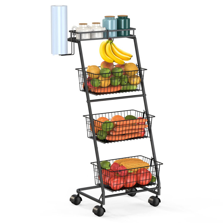 4 Tier Fruit Vegetables Rack With Wheels 